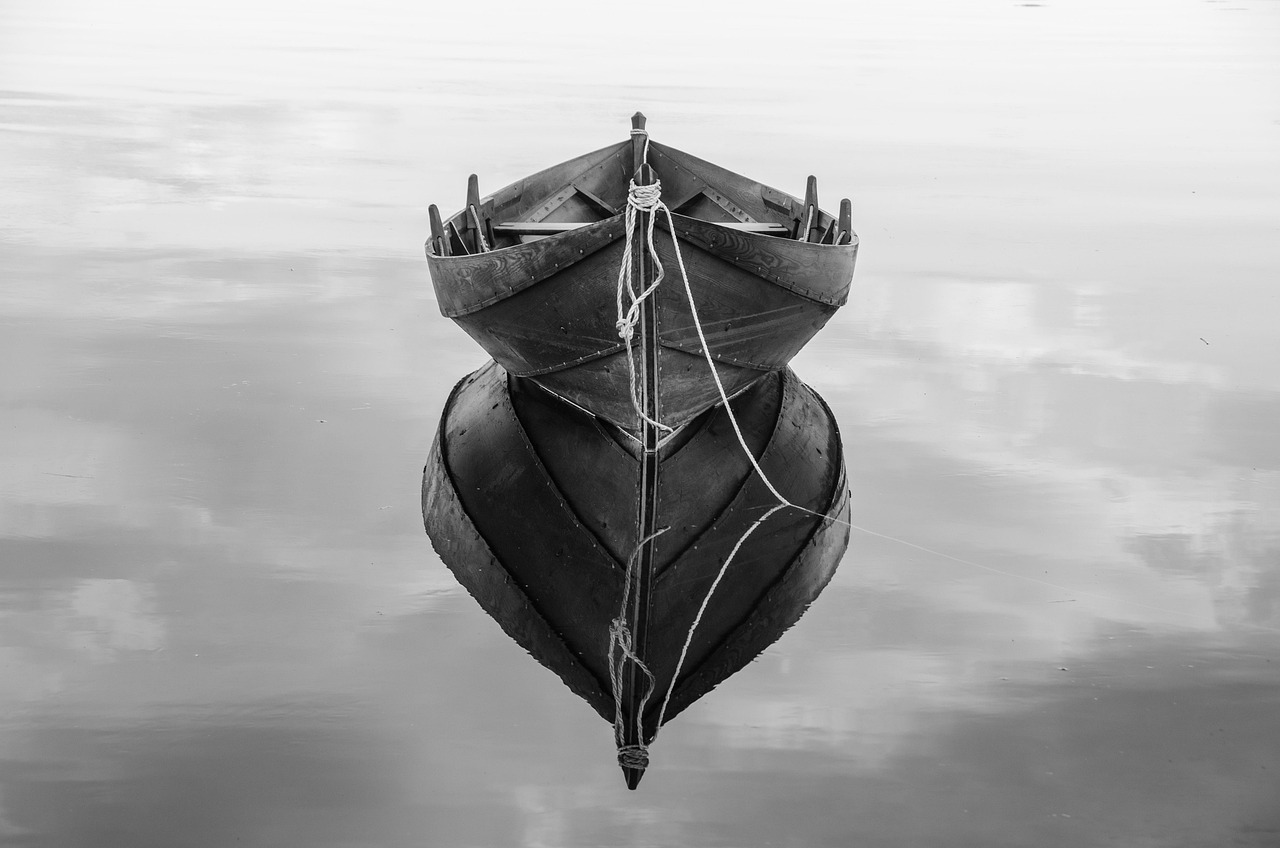 Finished wooden hull in soft light